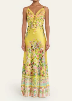 CamillaLady Limonada Bias Slip Dress with Lace Edge Detail