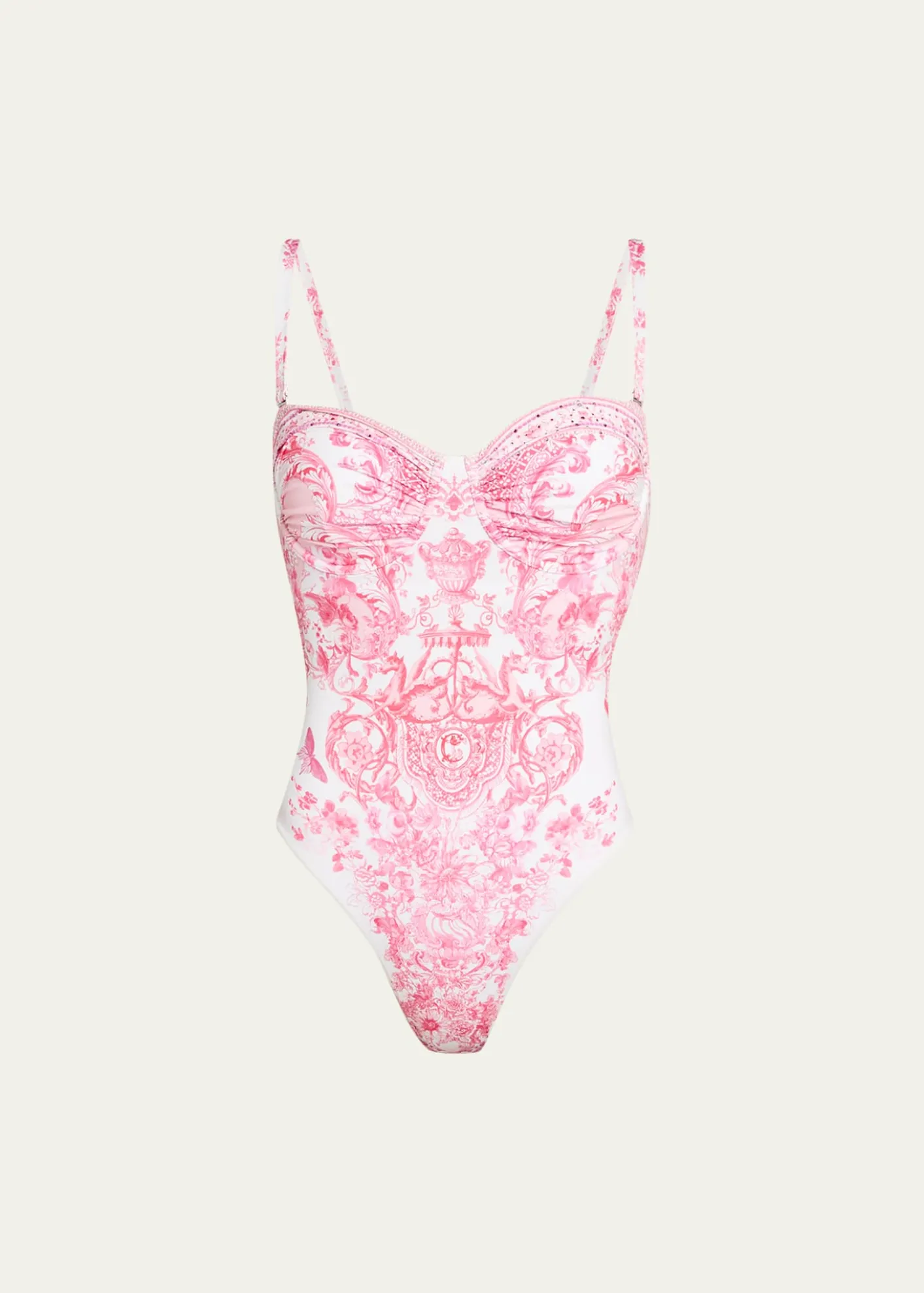 CamillaLivin La Vida Rosa Ruched Underwire One-Piece Swimsuit