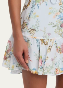 CamillaSeville Sweetheart Ruffle-Sleeve Mini Dress