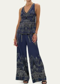 CamillaThe Egypt Effect V-Neck Top with Knot Back