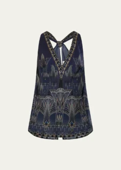 CamillaThe Egypt Effect V-Neck Top with Knot Back