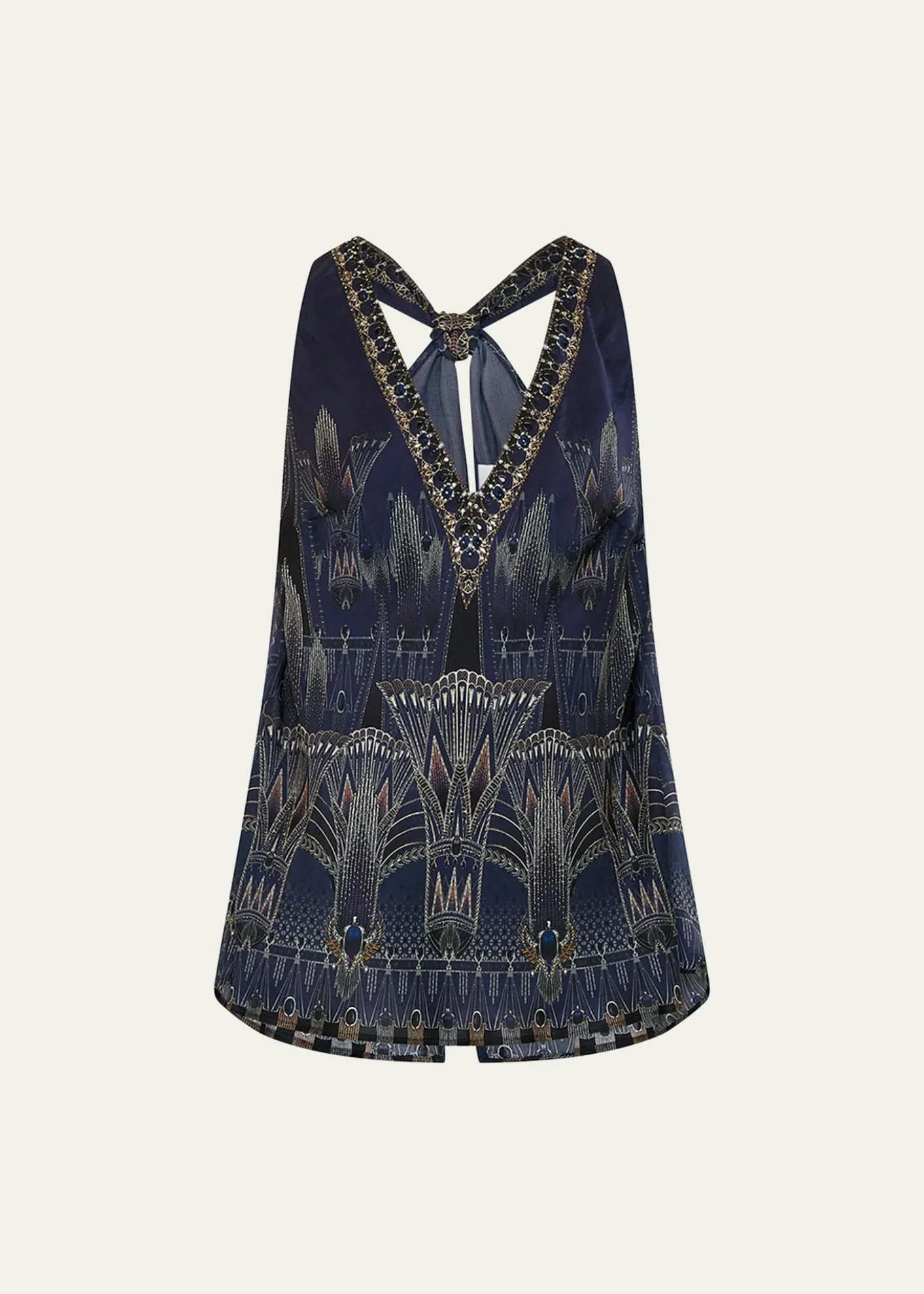 CamillaThe Egypt Effect V-Neck Top with Knot Back
