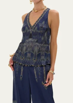 CamillaThe Egypt Effect V-Neck Top with Knot Back