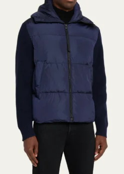 Canada GooseMen's HyBridge® Wool-Knit Nylon Down Hooded Jacket