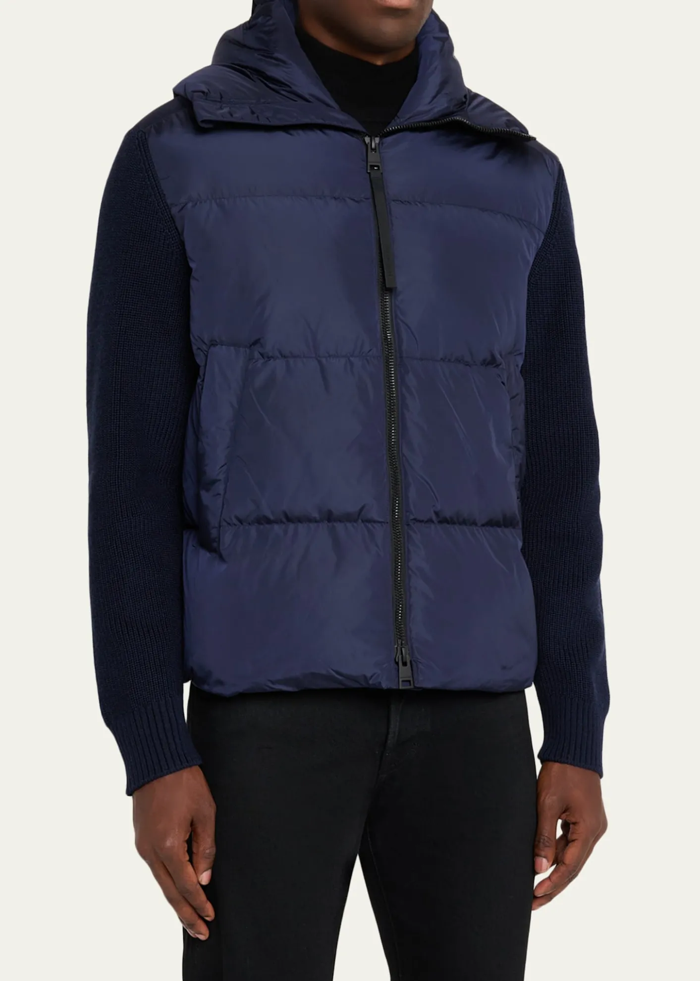 Canada GooseMen's HyBridge® Wool-Knit Nylon Down Hooded Jacket