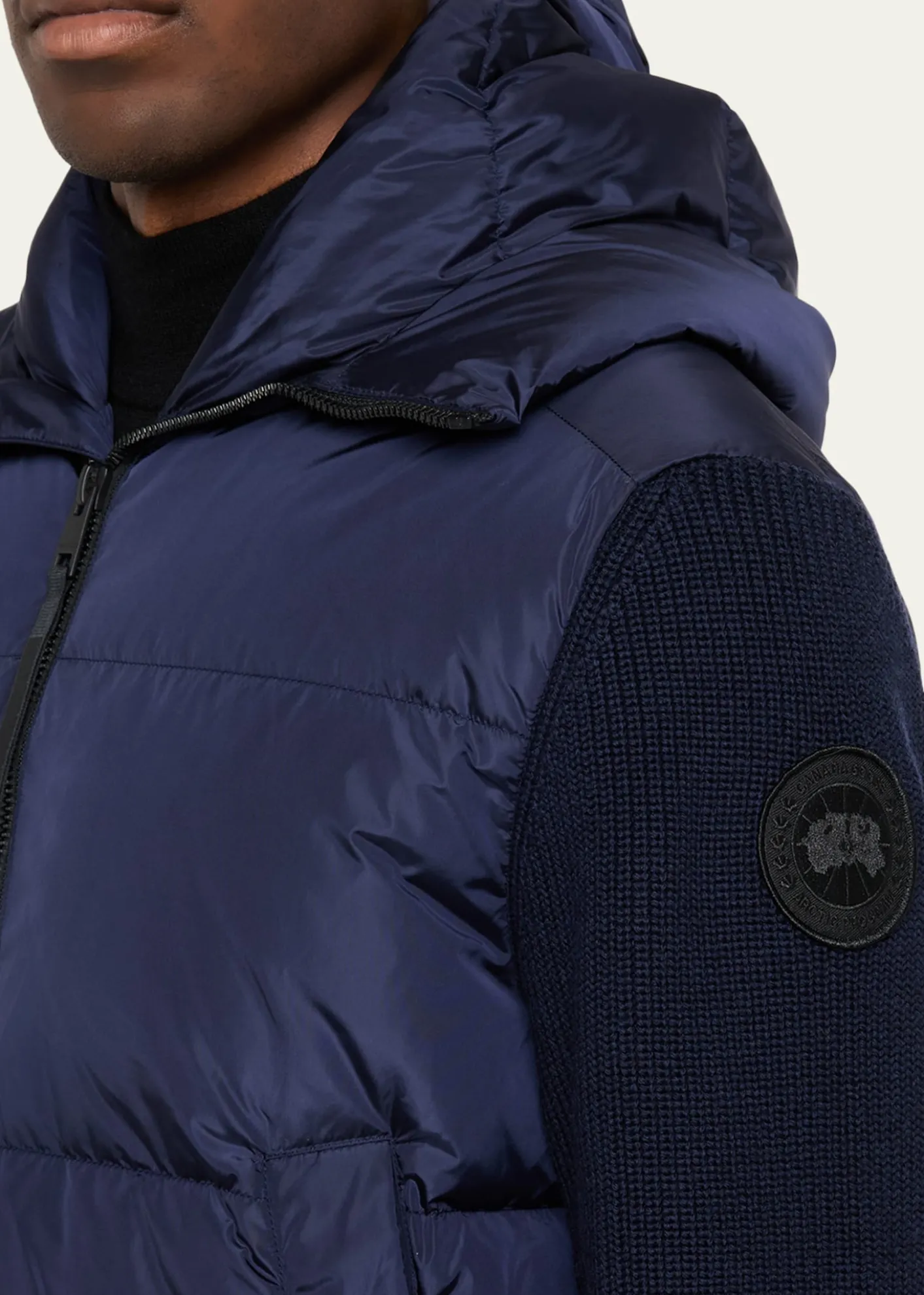 Canada GooseMen's HyBridge® Wool-Knit Nylon Down Hooded Jacket
