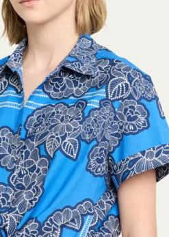 Cara CaraAsbury Tie-Front Cotton Button-Front Top