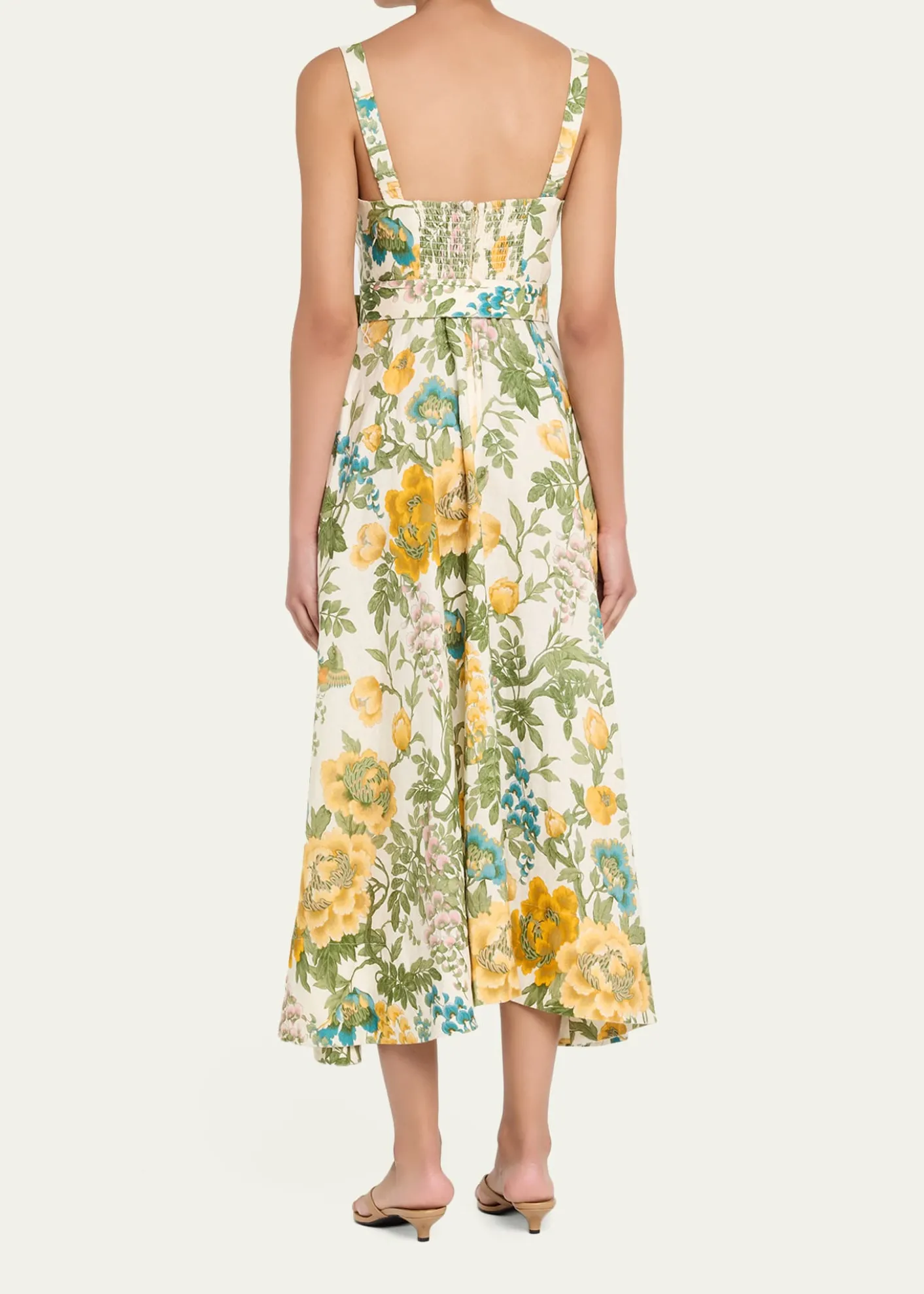 Cara CaraCalypso Floral Linen Midi Dress