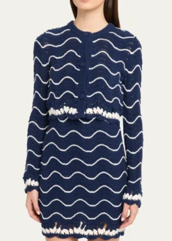 Cara CaraLouise Shrunken Cotton Crochet Cardigan