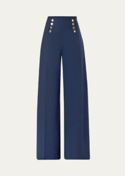 Carolina HerreraAlba Button-Front Wide-Leg Sailor Pants