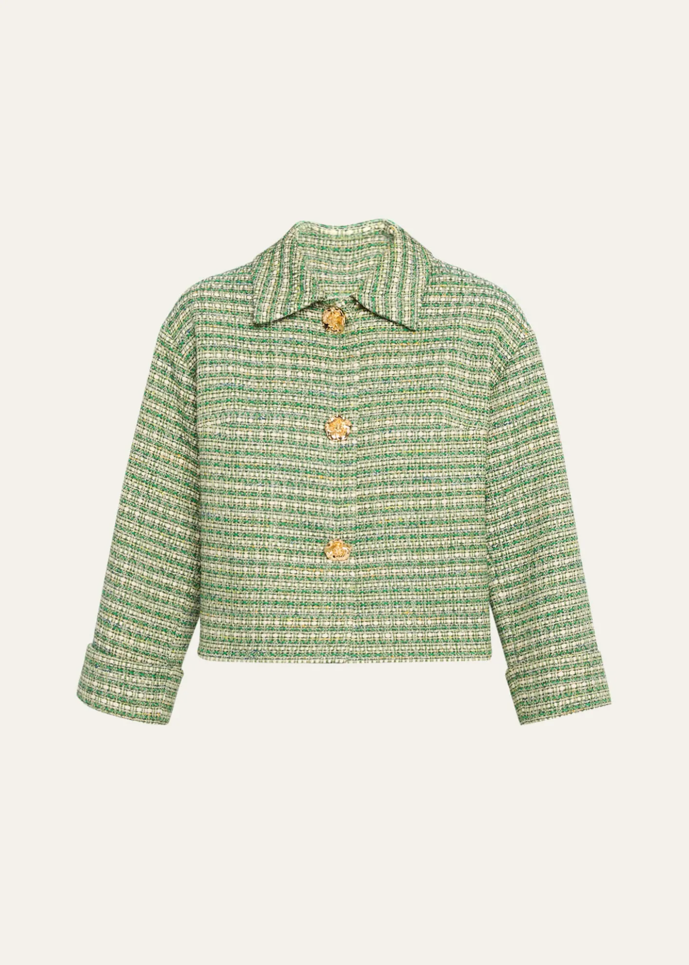 Carolina HerreraBoxy Cotton-Blend Crop Jacket