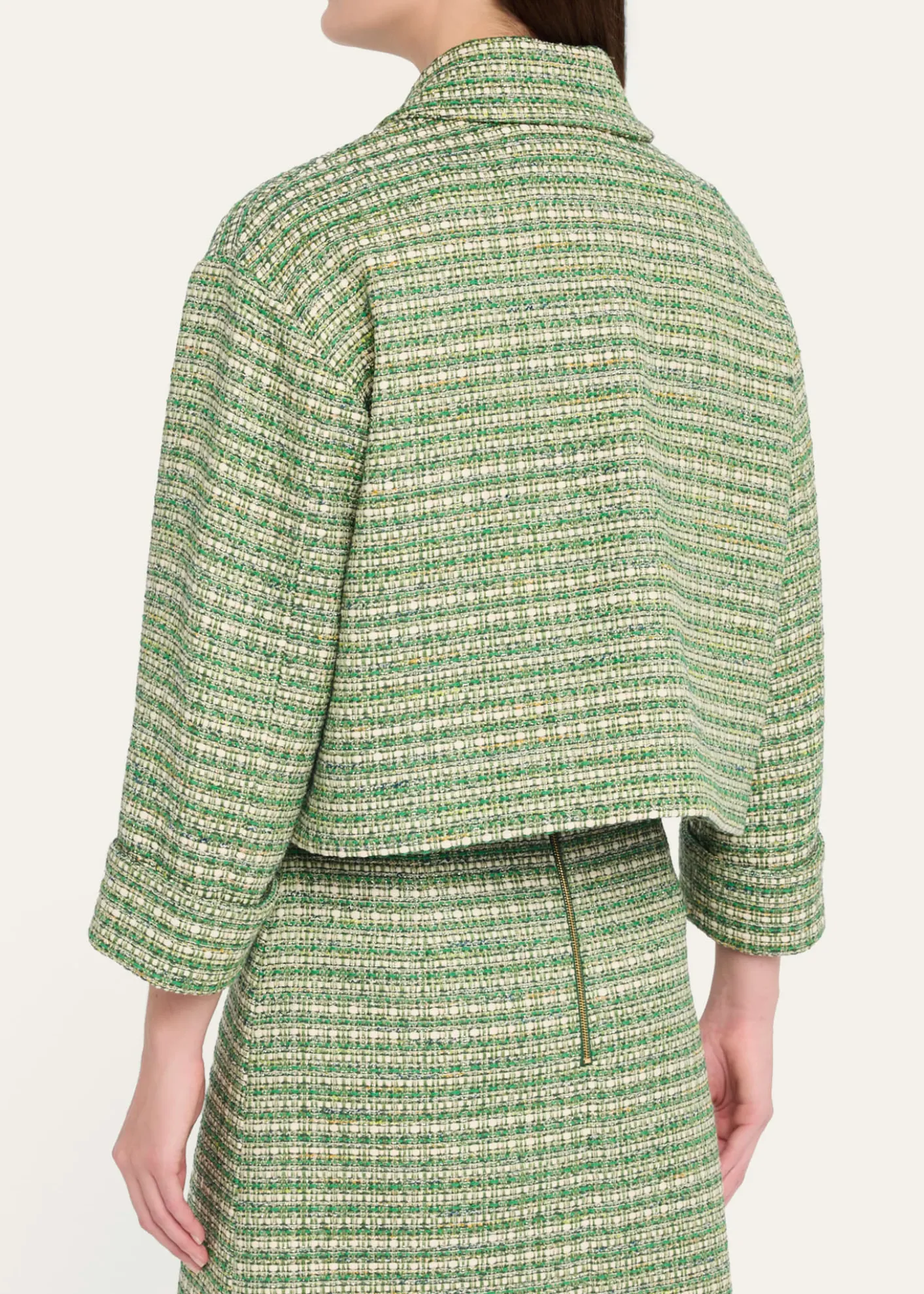 Carolina HerreraBoxy Cotton-Blend Crop Jacket