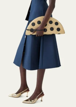 Carolina HerreraButton-Front Cotton Midi Skirt