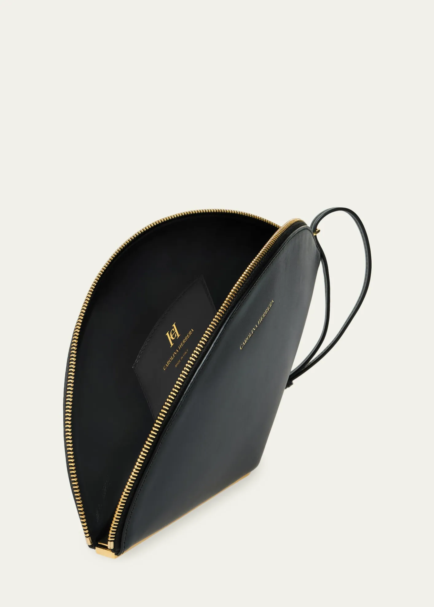 Carolina HerreraConsuelo Fan-Shaped Leather Clutch Bag