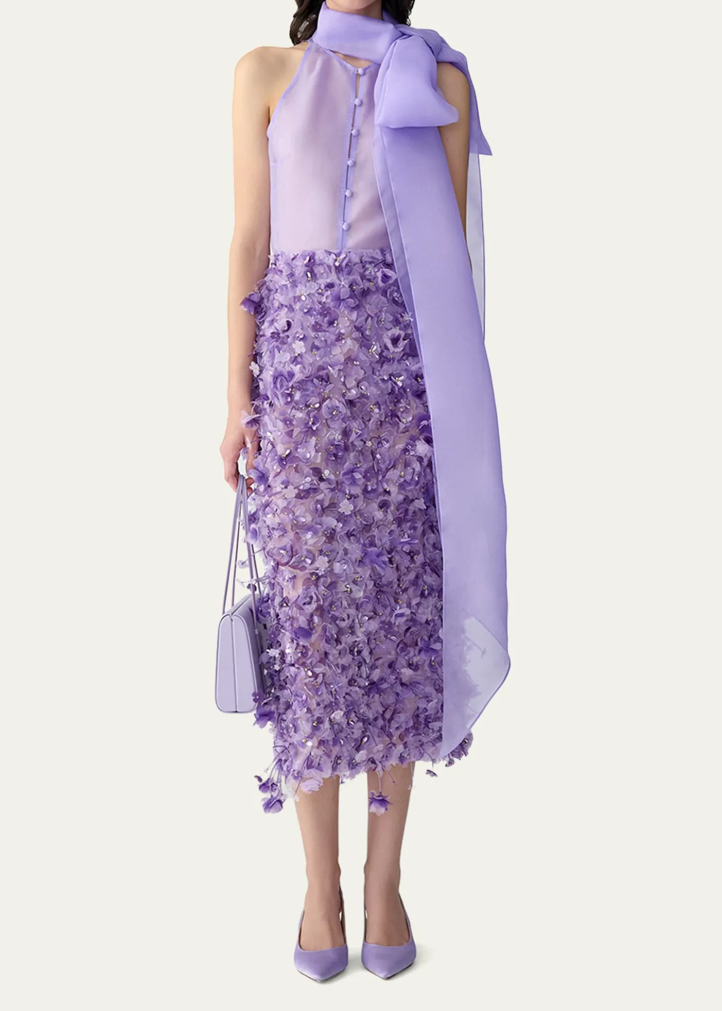 Carolina Herrera3D Floral Embellished Pencil Skirt