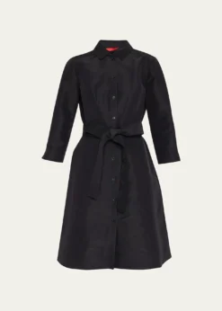 Carolina HerreraFaille 3/4-Sleeve Shirtdress