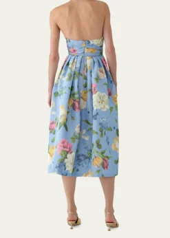 Carolina HerreraFloral Crisscross Halter Midi Dress