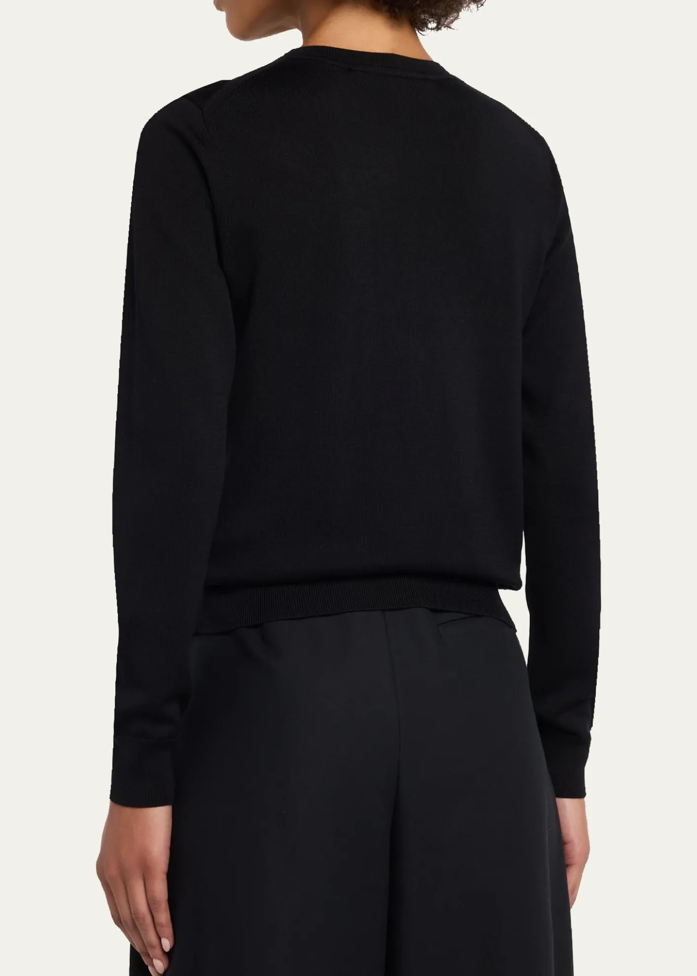 Carolina HerreraFlower Beaded Silk-Cotton Crewneck Sweater