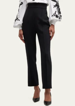 Carolina HerreraHigh-Rise Skinny-Leg Ankle Crepe Pants