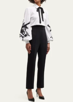 Carolina HerreraHigh-Rise Skinny-Leg Ankle Crepe Pants