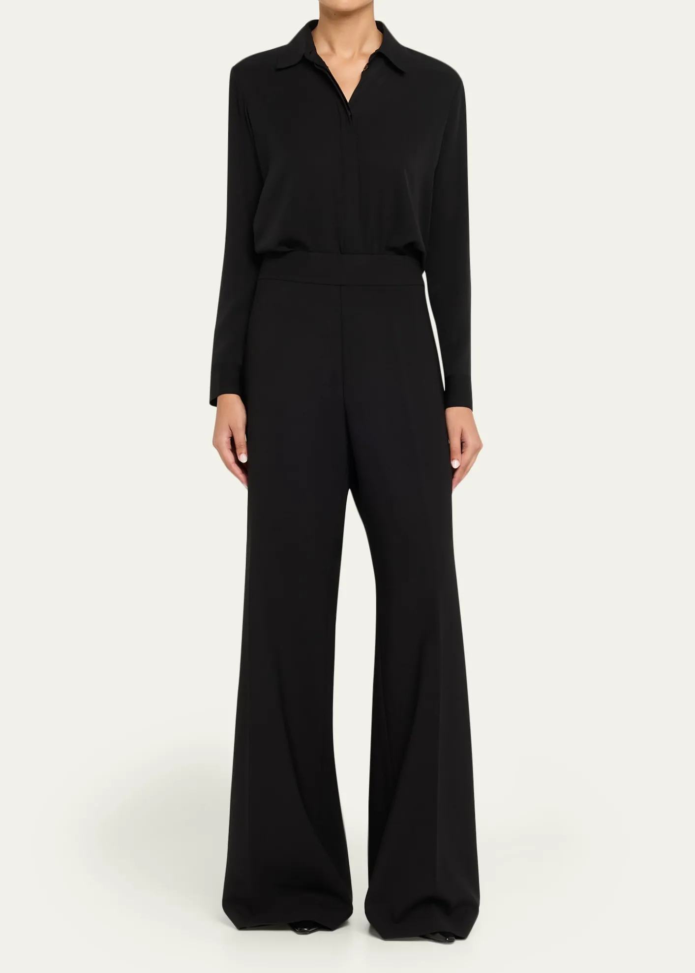 Carolina HerreraHigh-Rise Wide-Leg Wool Pants