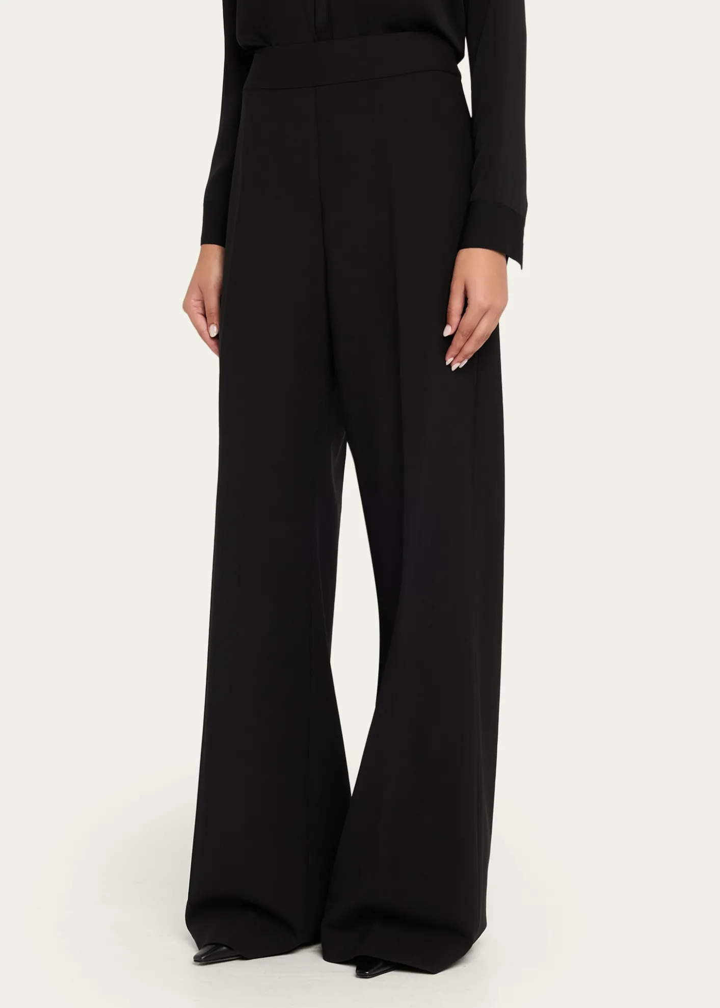 Carolina HerreraHigh-Rise Wide-Leg Wool Pants