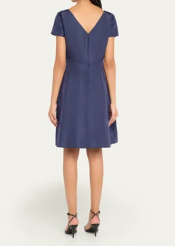 Carolina HerreraIcon Bateau Neck Short-Sleeve Dress