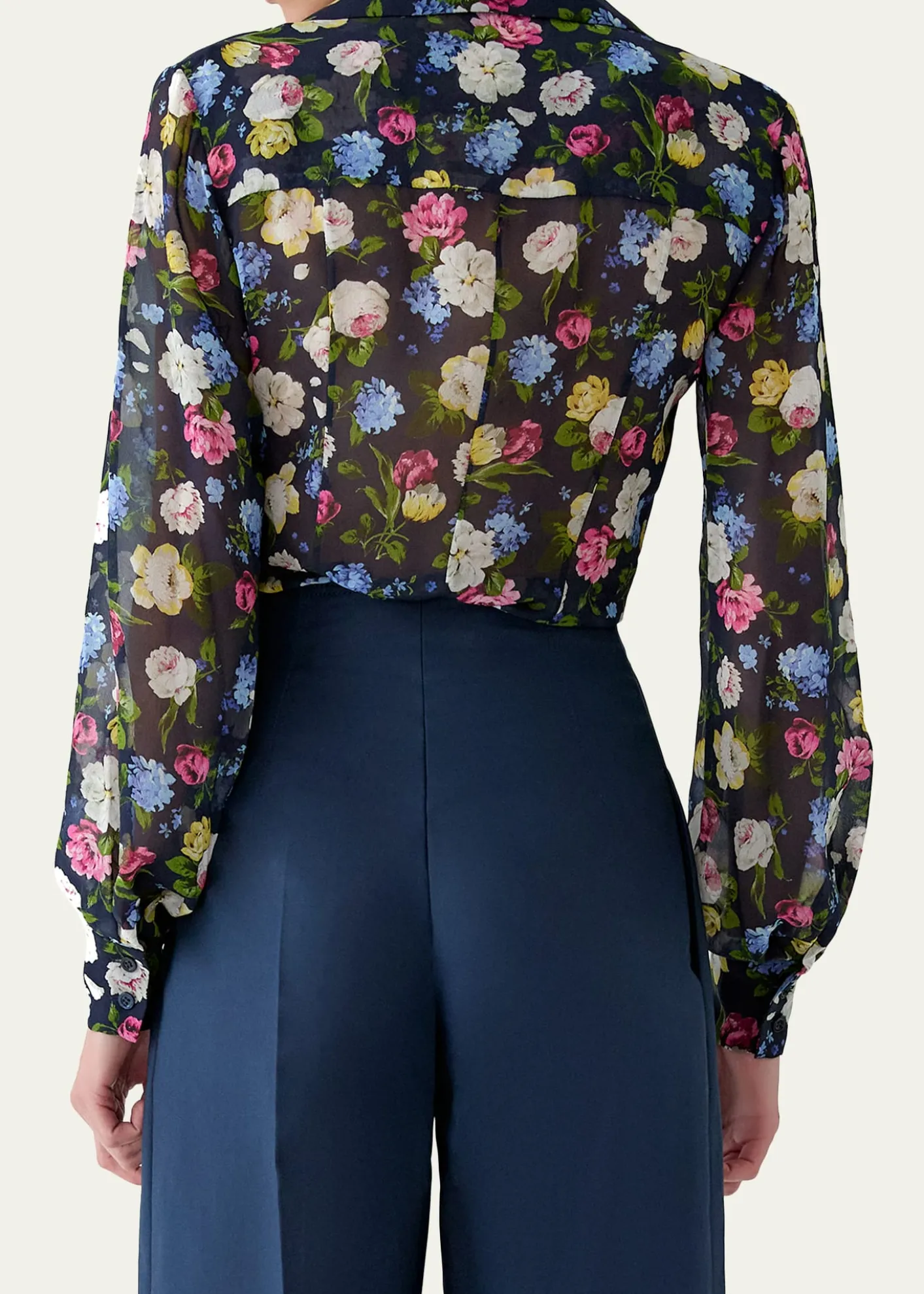 Carolina HerreraIsabella Rose-Print Silk Chiffon Button-Down Shirt