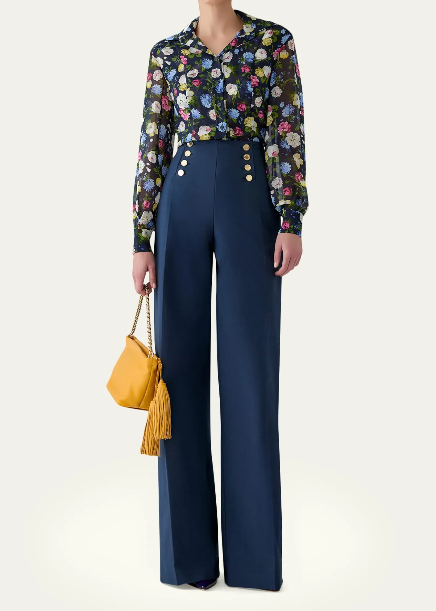 Carolina HerreraIsabella Rose-Print Silk Chiffon Button-Down Shirt