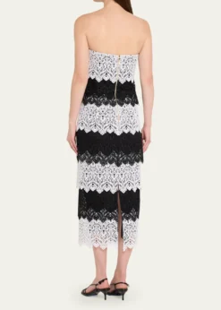 Carolina HerreraLace-Trim Strapless Maxi Dress