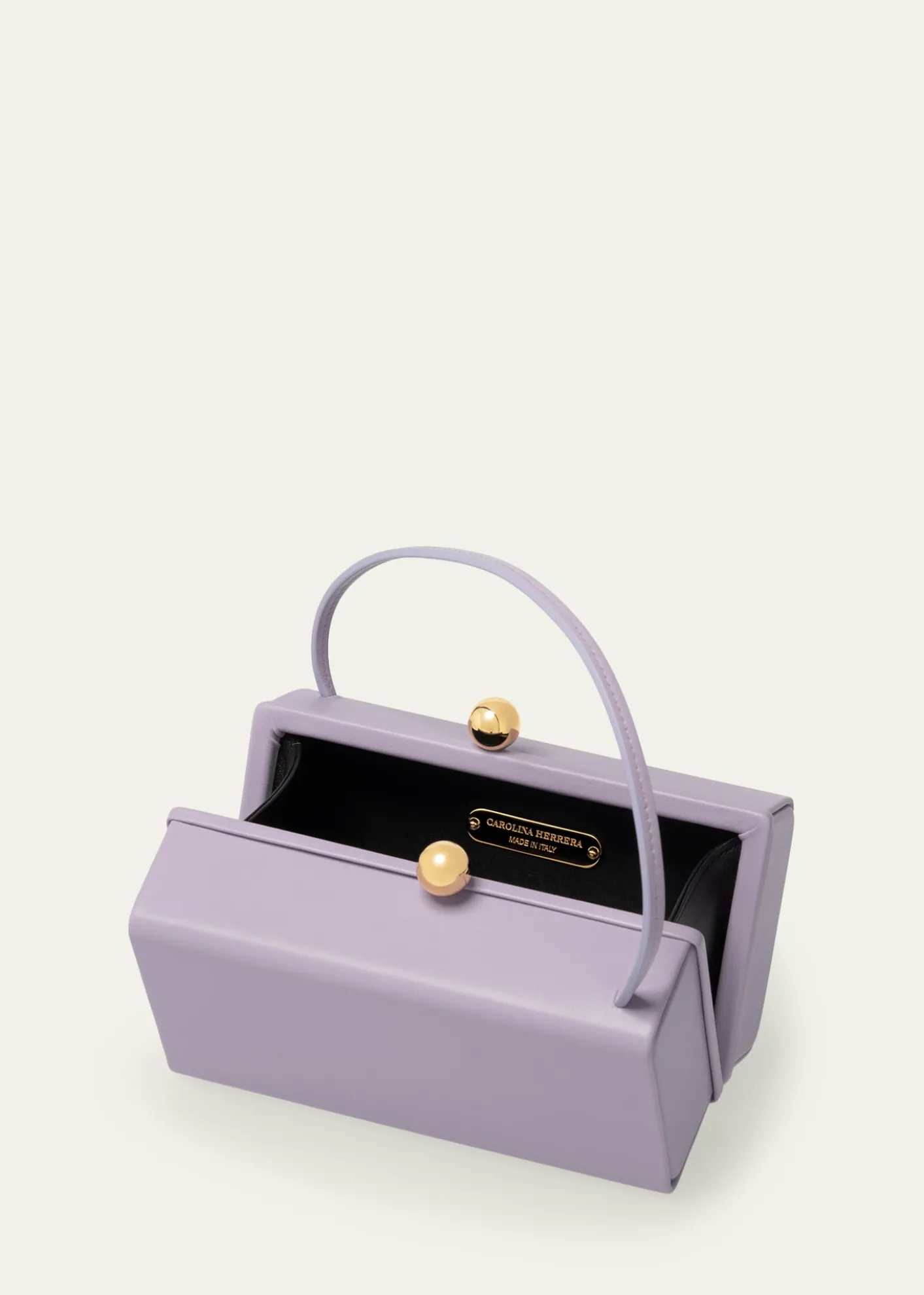 Carolina HerreraMimi Kiss-Lock Leather Top-Handle Bag