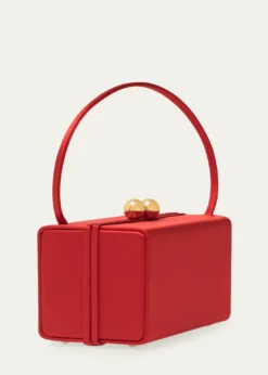 Carolina HerreraMimi Kiss-Lock Satin Top-Handle Bag