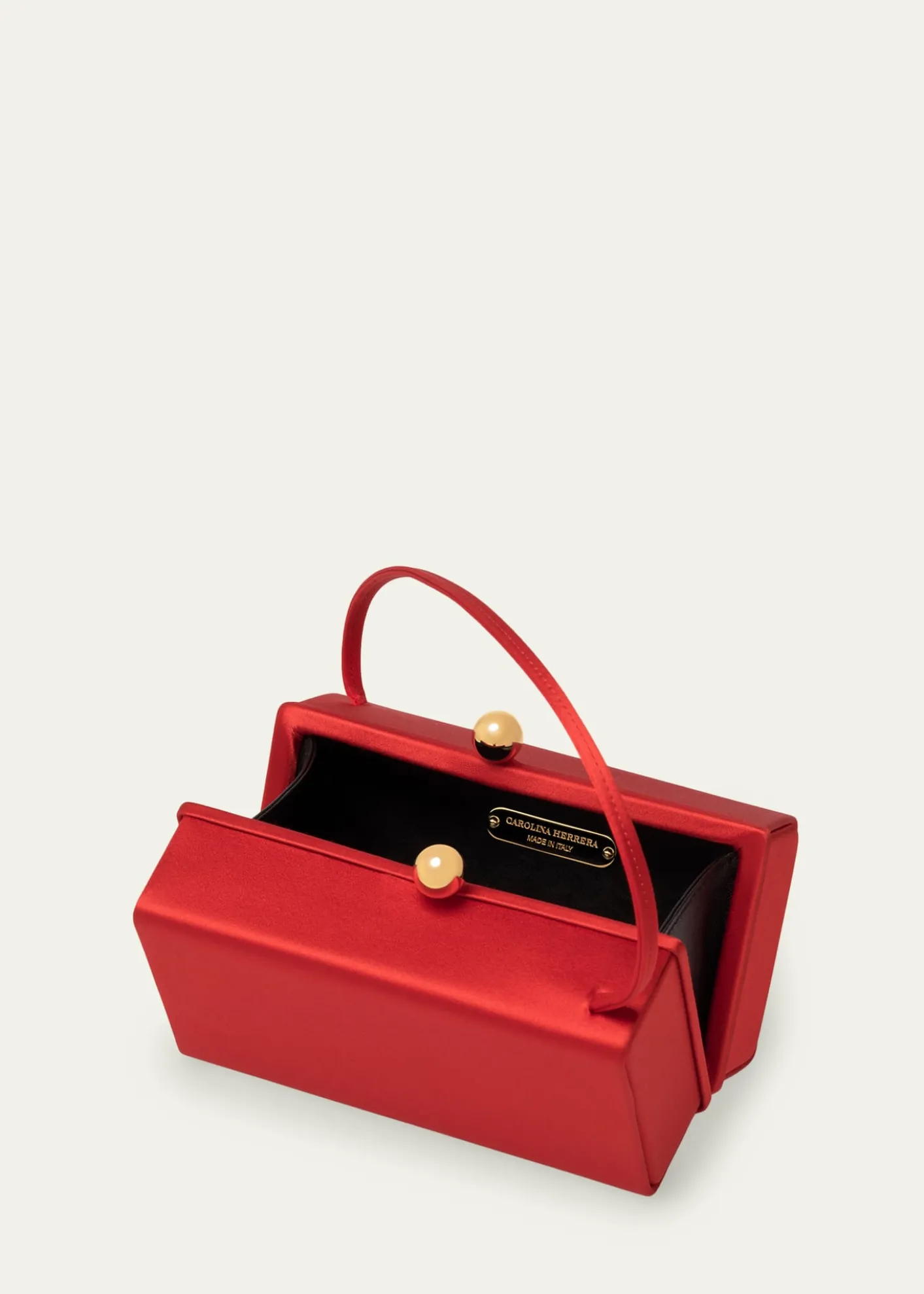 Carolina HerreraMimi Kiss-Lock Satin Top-Handle Bag