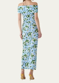 Carolina HerreraOff-The-Shoulder Floral Jersey Maxi Dress