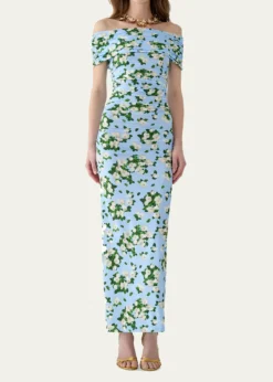 Carolina HerreraOff-The-Shoulder Floral Jersey Maxi Dress