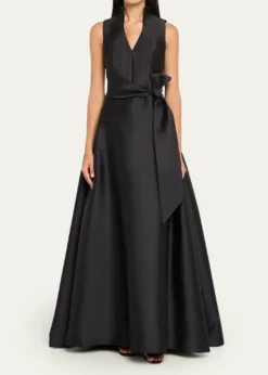 Carolina HerreraSatin V-Neck Gown