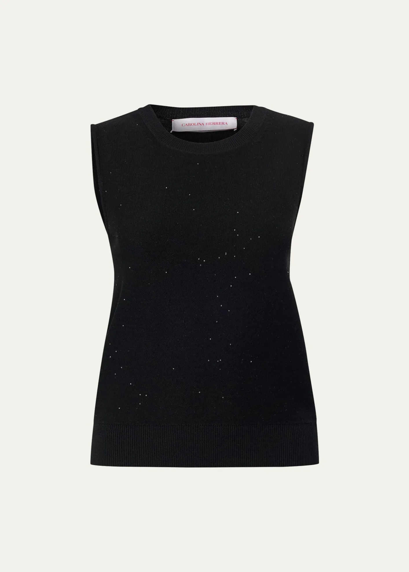 Carolina HerreraSequined Wool-Blended Tank Top
