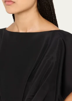 Carolina HerreraSilk Column Gown with Fan Bodice