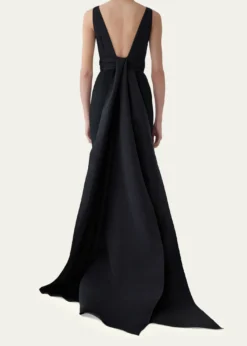 Carolina HerreraSleeveless Silk Column Dress with Train