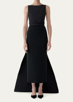 Carolina HerreraSleeveless Silk Column Dress with Train