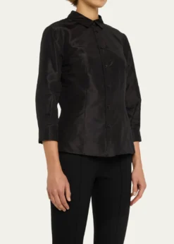 Carolina HerreraTaffeta Button-Front Shirt