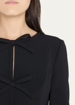 Carolina HerreraTriple Bow Keyhole-Front Midi Dress