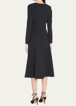 Carolina HerreraTriple Bow Keyhole-Front Midi Dress