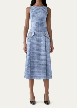 Carolina HerreraTweed Sleeveless A-Line Dress