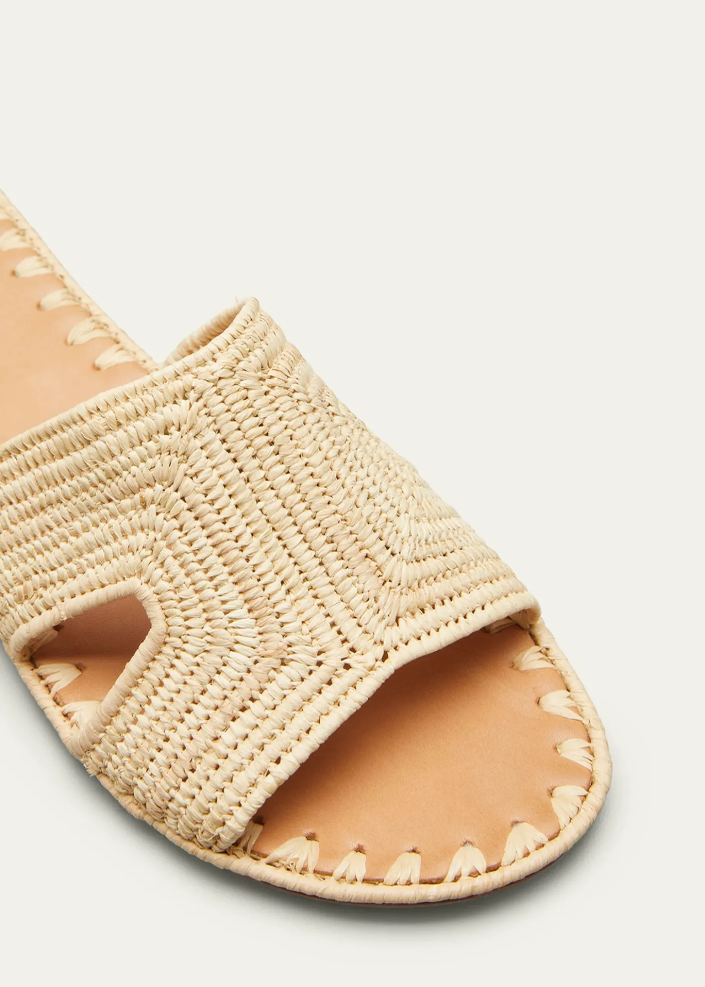 Carrie ForbesCuadro Raffia Flat Slide Sandals