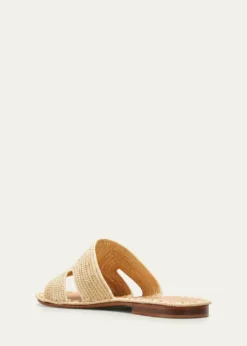 Carrie ForbesCuadro Raffia Flat Slide Sandals