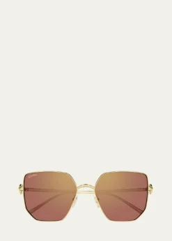 CartierClash de Cartier 56mm Rectangular Sunglasses