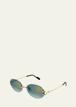 CartierDécor C de Cartier 55mm Metal Oval Sunglasses