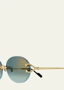 CartierDécor C de Cartier 55mm Metal Oval Sunglasses