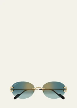 CartierDécor C de Cartier 55mm Metal Oval Sunglasses